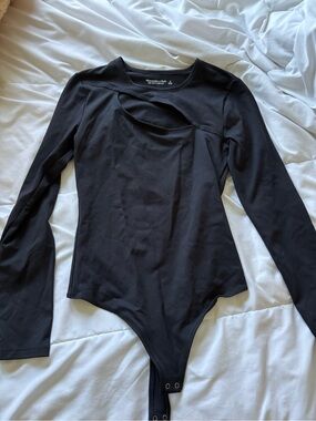 Abercrombie & Fitch Black Long-Sleeve Bodysuit